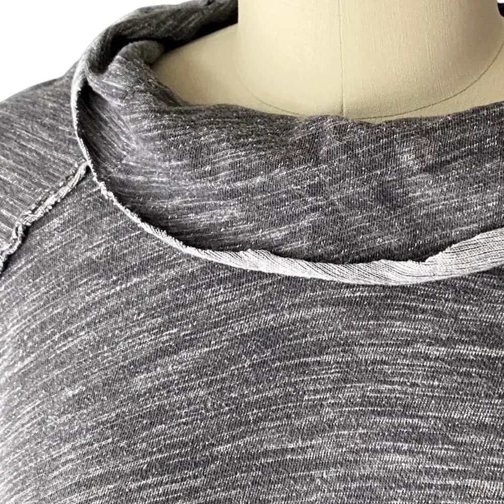 FREE PEOPLE Beach Two Tone Gray Cocoon Cowl Neck Pullover Activewear Top